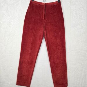 Piazza Sempione Rust Corduroy Straight Leg Pants High Rise Trousers IT 40